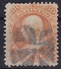 US Scott 71 (1861) Used with nicely centered franklin orange color VF CV $220