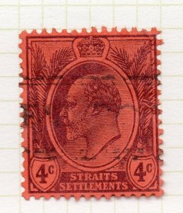 Malaya Straights Settlements Ed VII Early Issue Fine Used 4c. 296886