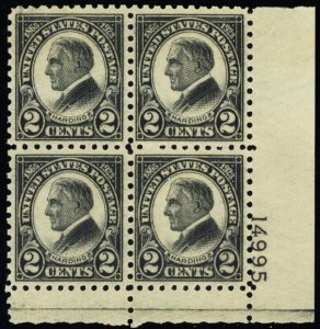 612, Mint NH VF/XF 2¢ Plate Block of Four * Stuart Katz