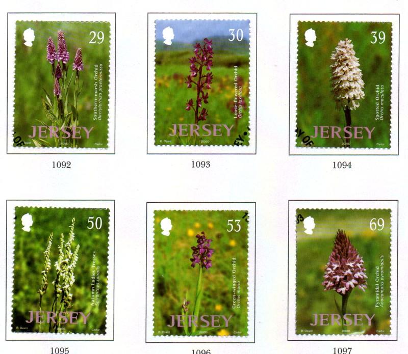 Jersey  Sc 1078-83 2003 Wild Orchids stamp set used