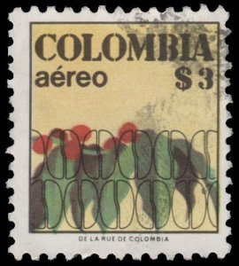 COLOMBIA AIRMAIL STAMP 1977 - 78. SCOTT # C640. USED. # 3