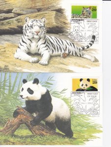 United States # 2705-2709, Wild Animals, Maxi Cards, First Days