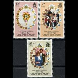 VIRGIN IS. 1981 - Scott# 406-8 Royal Wedding Set of 3 NH