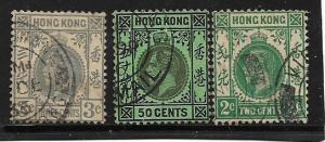 HONG KONG 1903 -1921 11 STAMPS VERY FINE USED