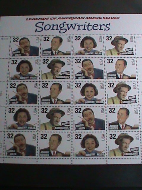 ​UNITED STATES-1996 SC # 3100-3 THE SONG WRITERS STAMPS-MNH SHEET VERY FINE