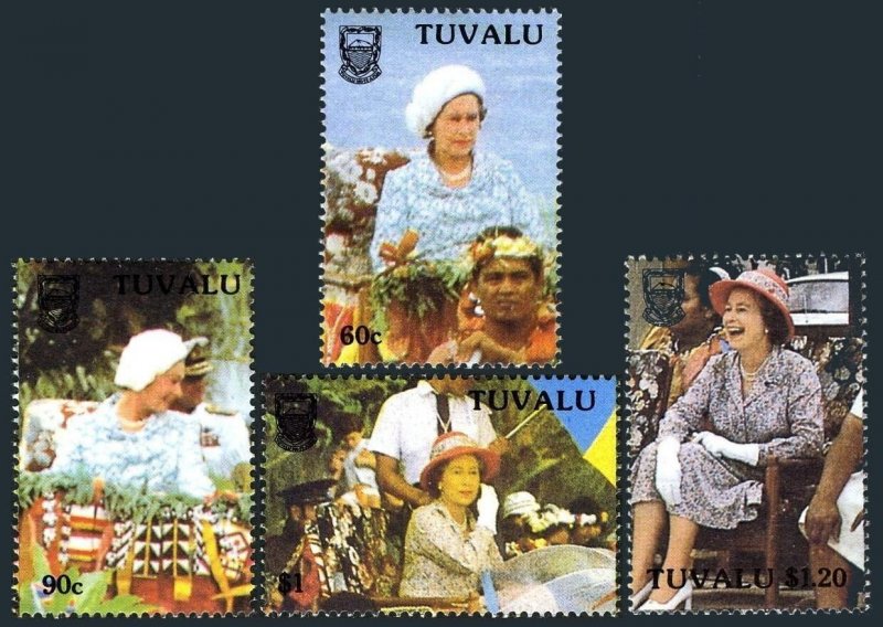 Tuvalu 507-510,MNH.Mi 528-531. National Independence,10,1988.Queen Elizabeth II.