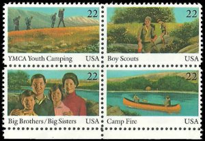 PCBstamps   US #2160/2163a Block 88c(4x22c) Youth Year, MNH, (8)