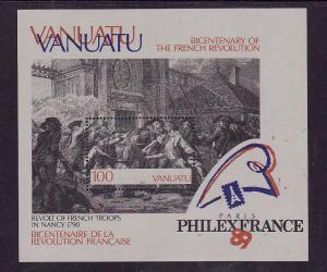 Vanuatu-Sc#506-Unused NH sheet-PhilexFrance '89-French Revolution-1989-