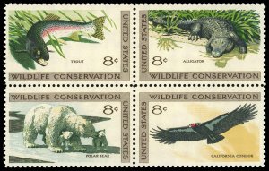 US Sc 1427-30 VF/MNH Se Tenant Block - 1971 8¢ Wildlife Conservation- P.O. Fresh