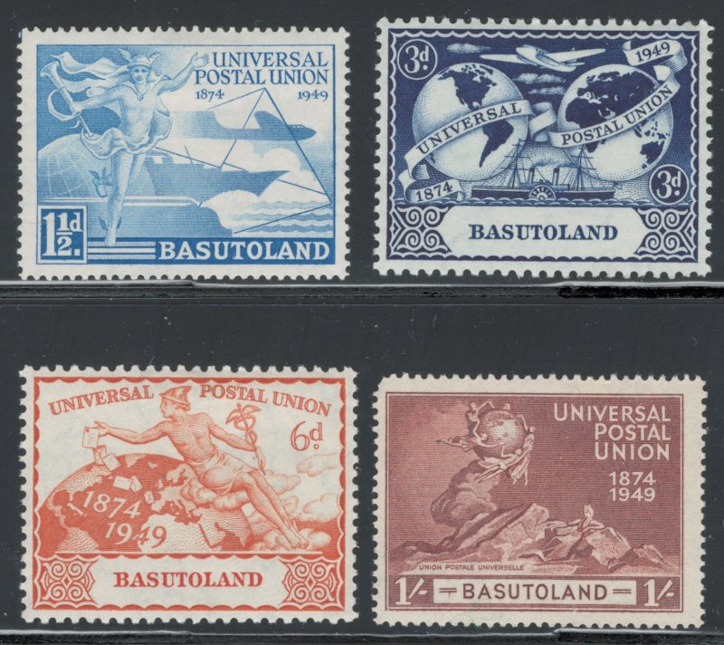 Basutoland 1949 UPU Omnibus Issue Scott # 41 - 44 MH