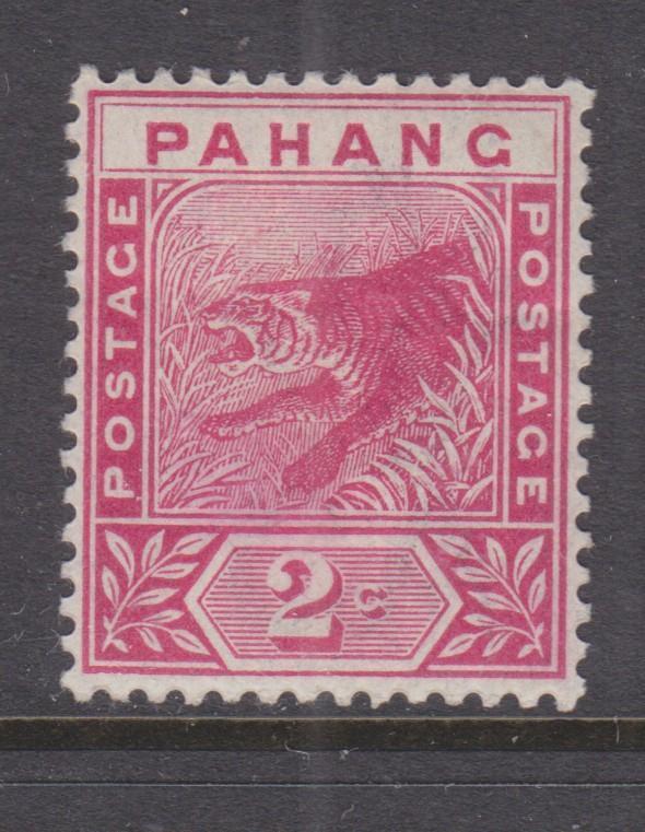 PAHANG, MALAYSIA, 1891 Tiger 2c. Rose, lhm.