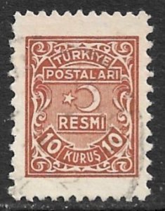 TURKEY 1948 10k Brown Orange OFFICIAL Sc O6 VFU