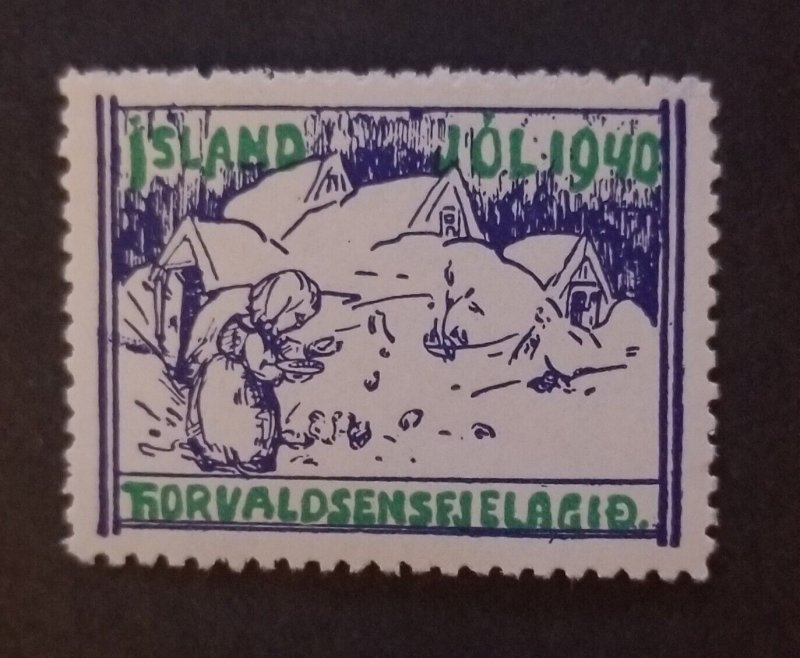 Iceland 1940 Cinderella Thorvaldsensfelagsins Poster Stamp Mint MNH OG T9586