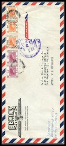 Hong Kong 1957 Airmail Cover to Los Angeles California