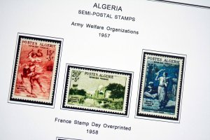 COLOR PRINTED FRENCH ALGERIA 1924-1958 STAMP ALBUM PAGES (29 illustrated pages)