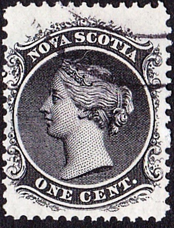 NOVA SCOTIA 1860 QV 1d Black SG18 Fine Used