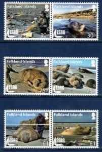 FALKLAND ISLANDS 2015 Elephant Seal Research; Scott 1150-52, SG 1328a-1332a; MNH