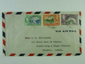 Air mail cover to B.M. Hutchinson Royal Bank of Canada Toronto from Trinidad BWI