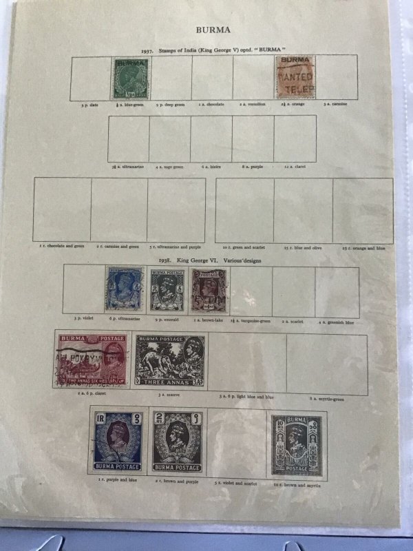Burma 1937 to 1946 stamp album pages R23480