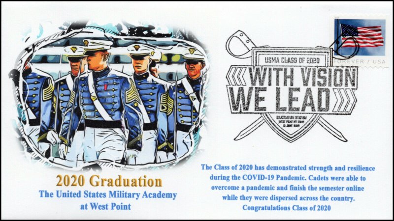 20-092, 2020, West Point Graduation, Pictorial Postmark, Event Cover