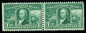 USAstamps Unused FVF US 1904 Louisiana Purchase Pair Scott 323 OG MNH