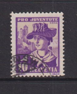 Switzerland   #B70  used  1934  Pro Juventute  10c girl  of Valais