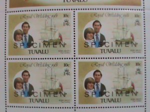 TUAVALU-SPECIMEN -1981 ROYAL WEDDING- PRINCE CHARLES & LADY DIANNA-MNH SHEET