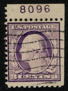 US #501b PLATE NUMBER SINGLE, F/VF used,  VERY SCARCE with this centering,  S...