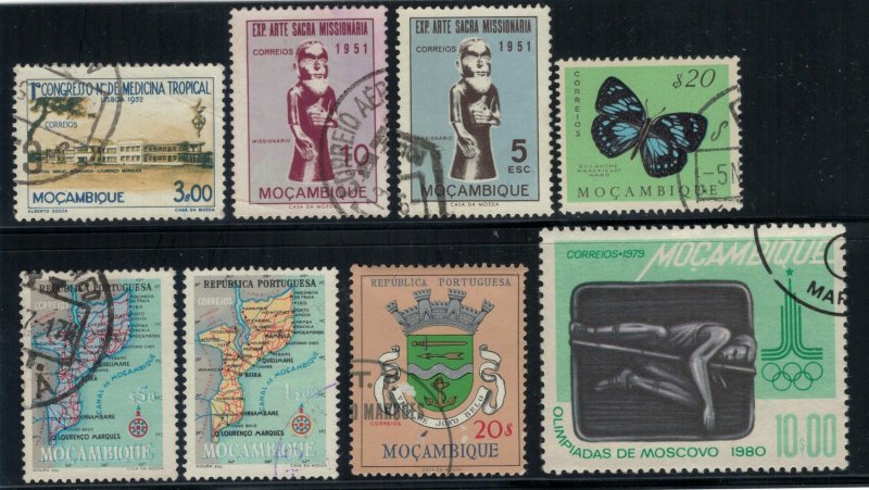 Mozambique 8 stamp collection