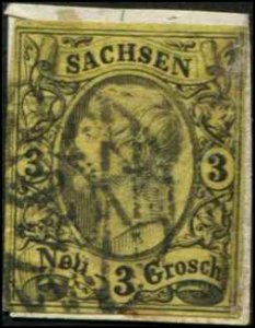 Germany Saxony SC# 12 King John 3ng Used on paper