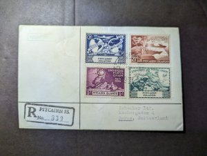 1950 Registered British Pitcairn Islands Cover to Berne Switzerland