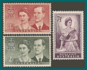 Australia 1954 Royal Visit, MNH  #267-269,SG272-SG274