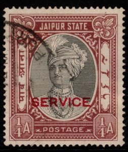 INDIA-JAIPUR SGO23 1936 ¼a BLACK & BROWN-LAKE USED