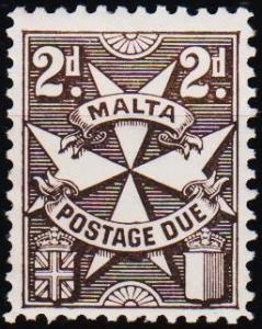 Malta.1925 2d S.G.D14 Mounted Mint