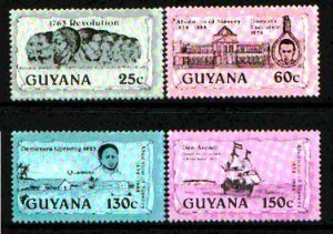 GUYANA - 1985 - Abolition of Slavery #1 - Perf 4v Set - Mint Never Hinged