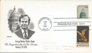 George Bush Vice Presidential Inaugural 1981 Artmaster cachet #!