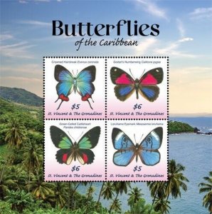 Saint Vincent 2019 - Butterflies Of The Caribbean - Sheet of 4 stamps - MNH