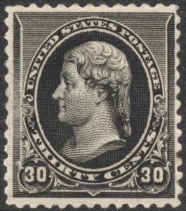 USA #228 Thomas Jefferson 30c Black 1890 Mint Regummed