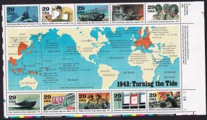 Scott #2765 WW2 1943: Turning the Tide Sheet of 10 Stamps - MNH