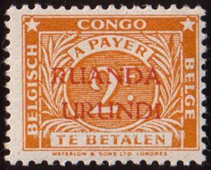 Ruanda Urundi SG#146 Mint - 1943 2f.  - Numbers - Values and