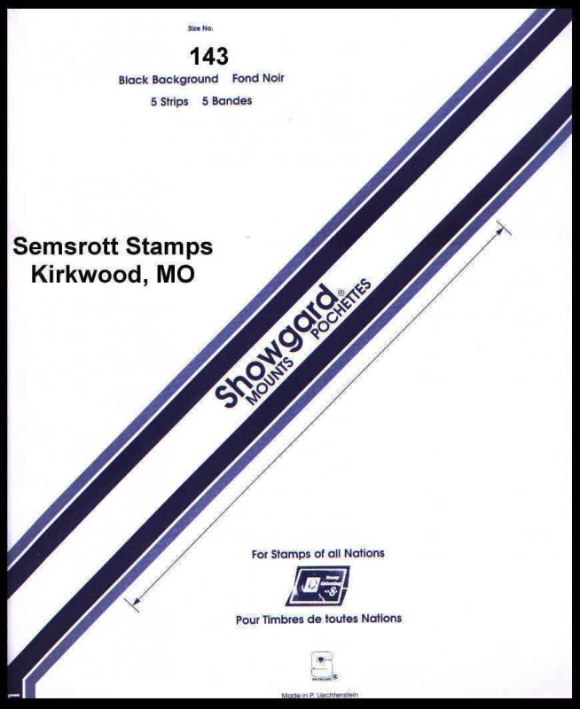 Showgard Black Stamp Mount 143 X 264 mm  (5 count)