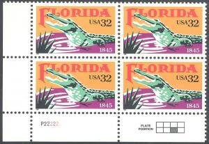 US 2950 MNH - Plate Block LL P22222 - Florida