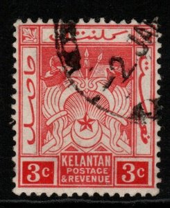 MALAYA KELANTAN SG2 1911 3c RED FINE USED