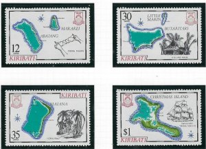 Kiribati 369-72 MNH 1981 Island Maps (ak3744)