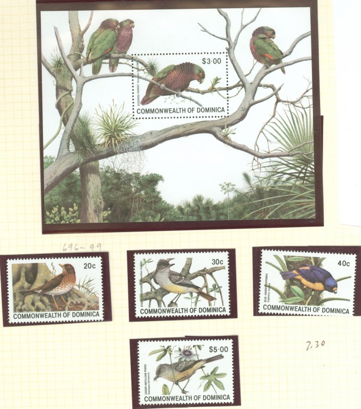 Dominica 1981 Scott # 696-700 Forest Thrush MNH