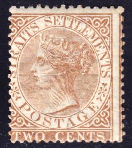 Malaya Straits Settlements Scott 10  wtmk CC  Fine mint OG H.