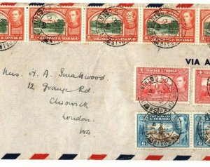 TRINIDAD Air Mail Cover *RNAS Piarco* GB London 1941 WW2 {samwells-covers}EB215