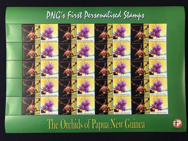 PAPUA NEW GUINEA 2007 Orchids Flowers Wildlife Blank 13 Sheets MNH PAP225/13