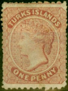 Turks Islands 1873 1d Dull Rose-Lake SG4 Fine Unused stamp