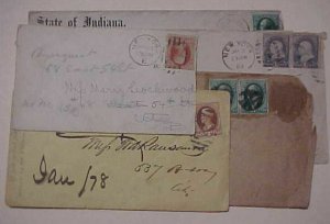 US  5 DIFF.  COVERS FROM  1878 TO 1889
